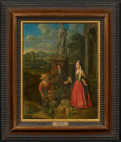 Pieter Angellis - Arkadische Landschaft mit Gemuesehaendlerin, 77898-2, Van Ham Kunstauktionen