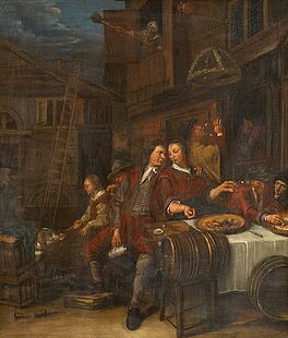 Pieter de Bloot - Vor dem Wirtshaus, 55410-5, Van Ham Kunstauktionen