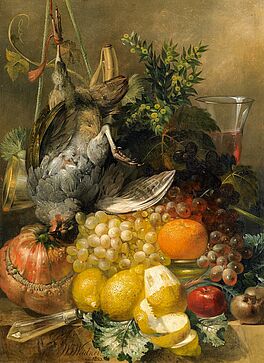 Willem Frederik Weidner - Jagdstillleben mit Fruechten und erlegtem Vogel, 55563-1, Van Ham Kunstauktionen