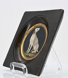 Rom - Hochfeines Mikromosaik mit sitzendem Hund, 73655-1, Van Ham Kunstauktionen