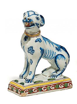 Delft - Kleiner sitzender Hund, 60572-32, Van Ham Kunstauktionen