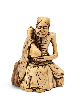 Netsuke Sennin mit Kalebasse, 64117-3, Van Ham Kunstauktionen