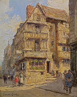 Edouard Cortes - Strassenszene in Bayeux in der Normandie, 69722-1, Van Ham Kunstauktionen