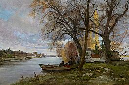 Emmanuel Lansyer - Abendstille am Fluss, 60509-3, Van Ham Kunstauktionen