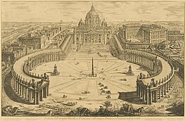 Giovanni-Battista Piranesi - Veduta dellinsigne Basilica Vaticana collampio Portico e Piazza adjacente, 73452-3, Van Ham Kunstauktionen