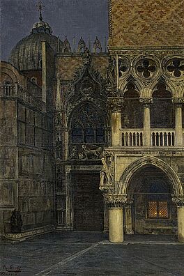 Theodor Groll - Die Porta della Carta zwischen San Marco und dem Dogenpalast in Venedig, 65652-1, Van Ham Kunstauktionen