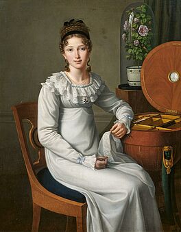 Heinrich Christoph Kolbe - Portraet einer jungen Frau am Naehtisch, 79869-2, Van Ham Kunstauktionen