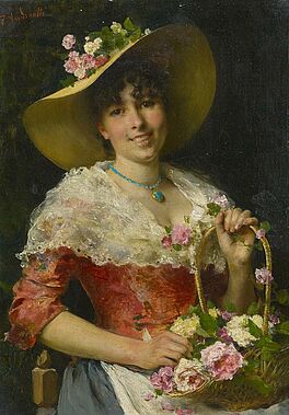 Federico Andreotti - Junge Italienierin mit einem Korb Rosen, 59671-2, Van Ham Kunstauktionen