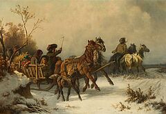 Adolf van der Venne - Winterliche Schlittenfahrt, 76029-1, Van Ham Kunstauktionen