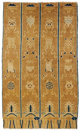 Seltener Saeulenteppich mit den Acht Buddhistischen Kostbarkeiten, 65286-5, Van Ham Kunstauktionen