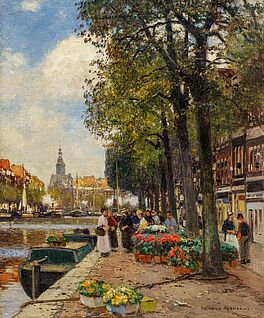 Heinrich Hermanns - Blumenmarkt in Amsterdam, 65008-12, Van Ham Kunstauktionen