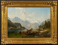 Johannes Bartholomaeus Duntze - Fischer in einem norwegischen Fjord, 73171-1, Van Ham Kunstauktionen