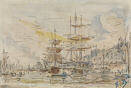 Eugene Boudin - Im Hafen von Le Havre, 69430-2, Van Ham Kunstauktionen