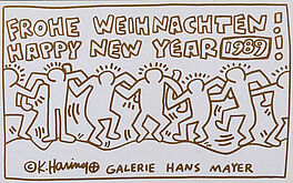 Keith Haring - Frohe Weihnachten Happy New Year 1989, 70070-13, Van Ham Kunstauktionen