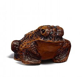 Netsuke Hockende Kroete, 65350-60, Van Ham Kunstauktionen