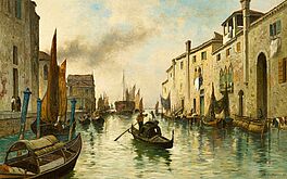 Freiherr Heinrich Ludwig von Gleichen-Russwurm - Blick auf den Rio del Ponte Longo auf der Insel Giudecca in Venedig, 73809-1, Van Ham Kunstauktionen