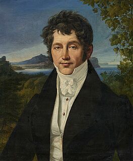 Carl Heinrich Steffens - Portraet eines jungen Herren vor italienischer Kuestenlandschaft, 79352-4, Van Ham Kunstauktionen