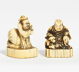 Zwei Netsuke mit Chinesen, 63200-17, Van Ham Kunstauktionen