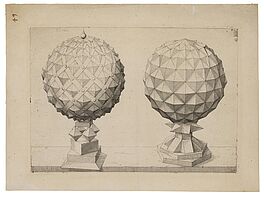 Jost Ammann - Perspektivische Studie mit zwei facettierten Polyedern, 68001-38, Van Ham Kunstauktionen