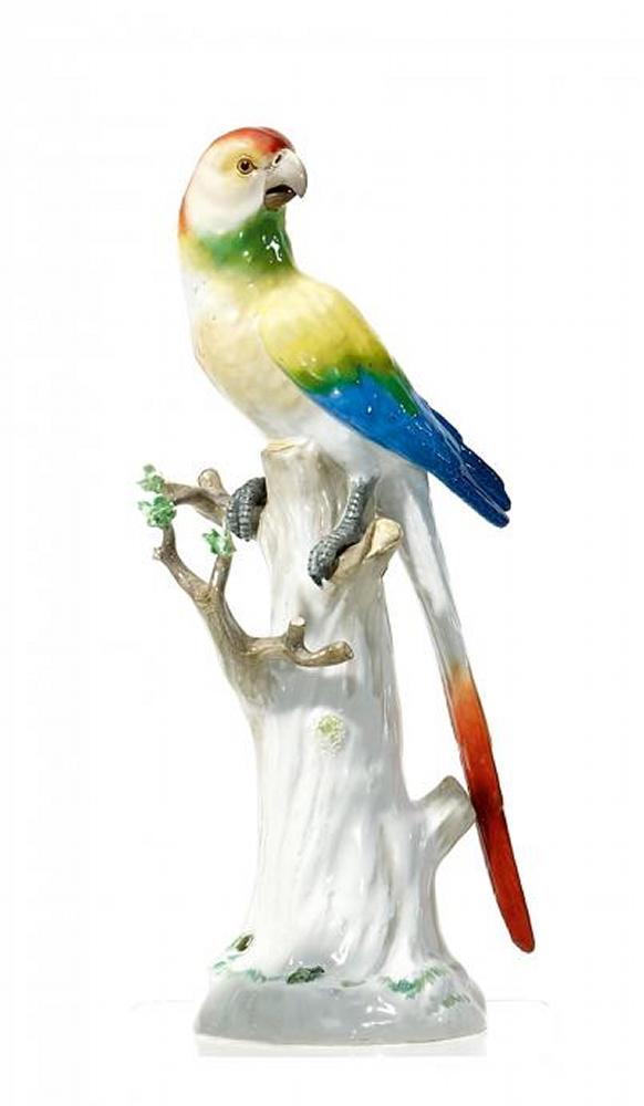 Meissen - Papagei auf Baumstamm, 55417-58, Van Ham Kunstauktionen
